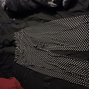 Wide leg polkadot dress pants